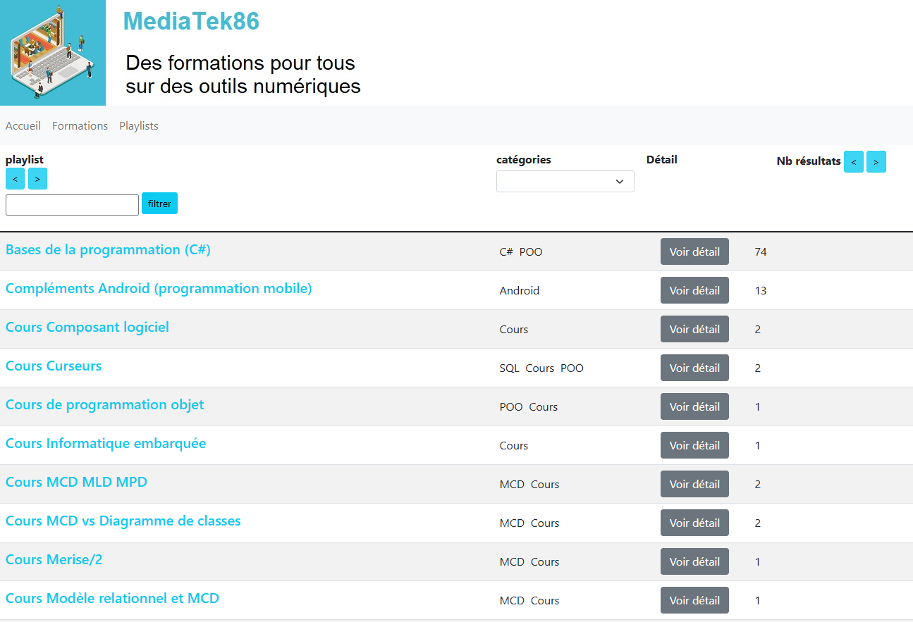 Page des playlists